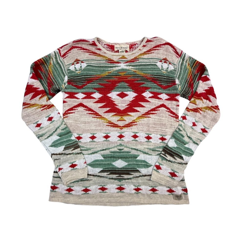 Ralph Lauren Denim & Supply Sweater Womens Small Multicolor Southwestern Knit